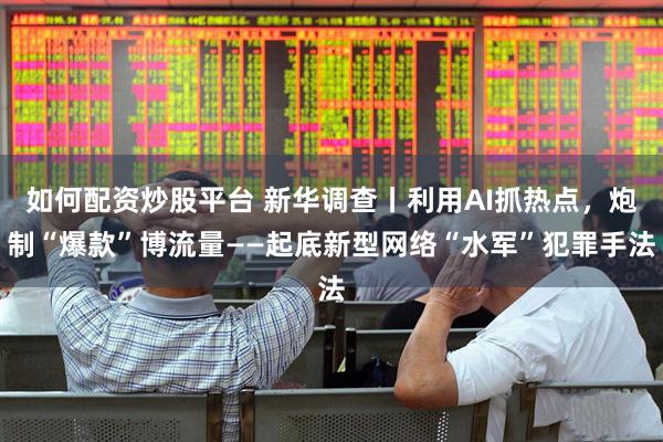 如何配资炒股平台 新华调查丨利用AI抓热点，炮制“爆款”博流量——起底新型网络“水军”犯罪手法